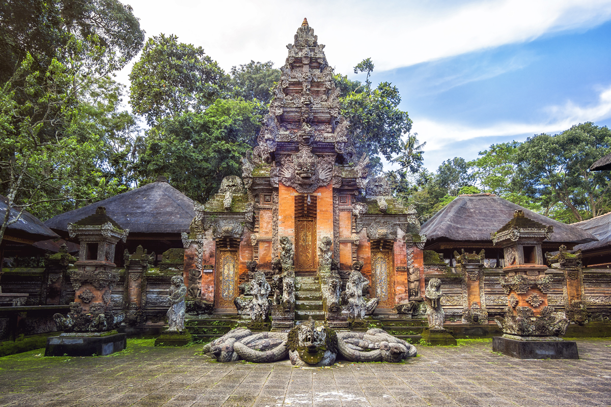 Temple at Monkey Forest Sanctuary in Ubud, Bali, Indonesia