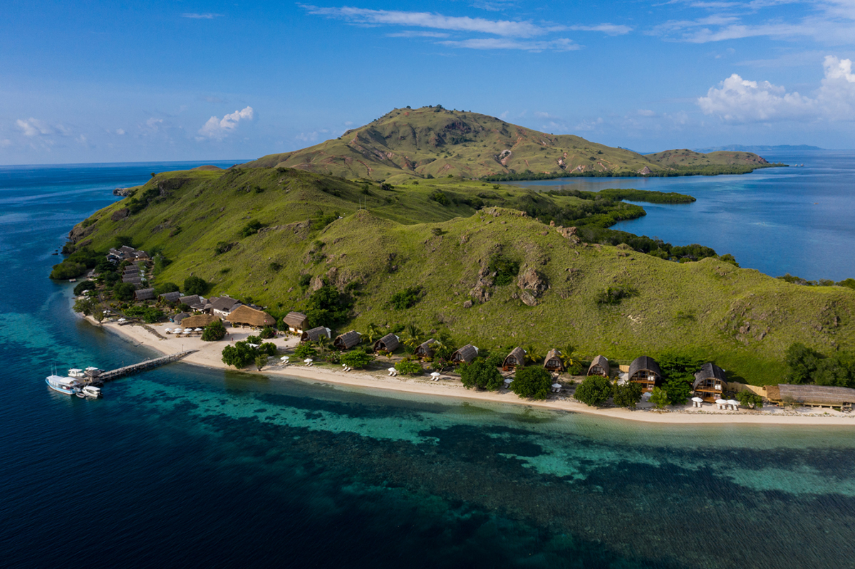 Aerial of Komodo Resort in Indonesia