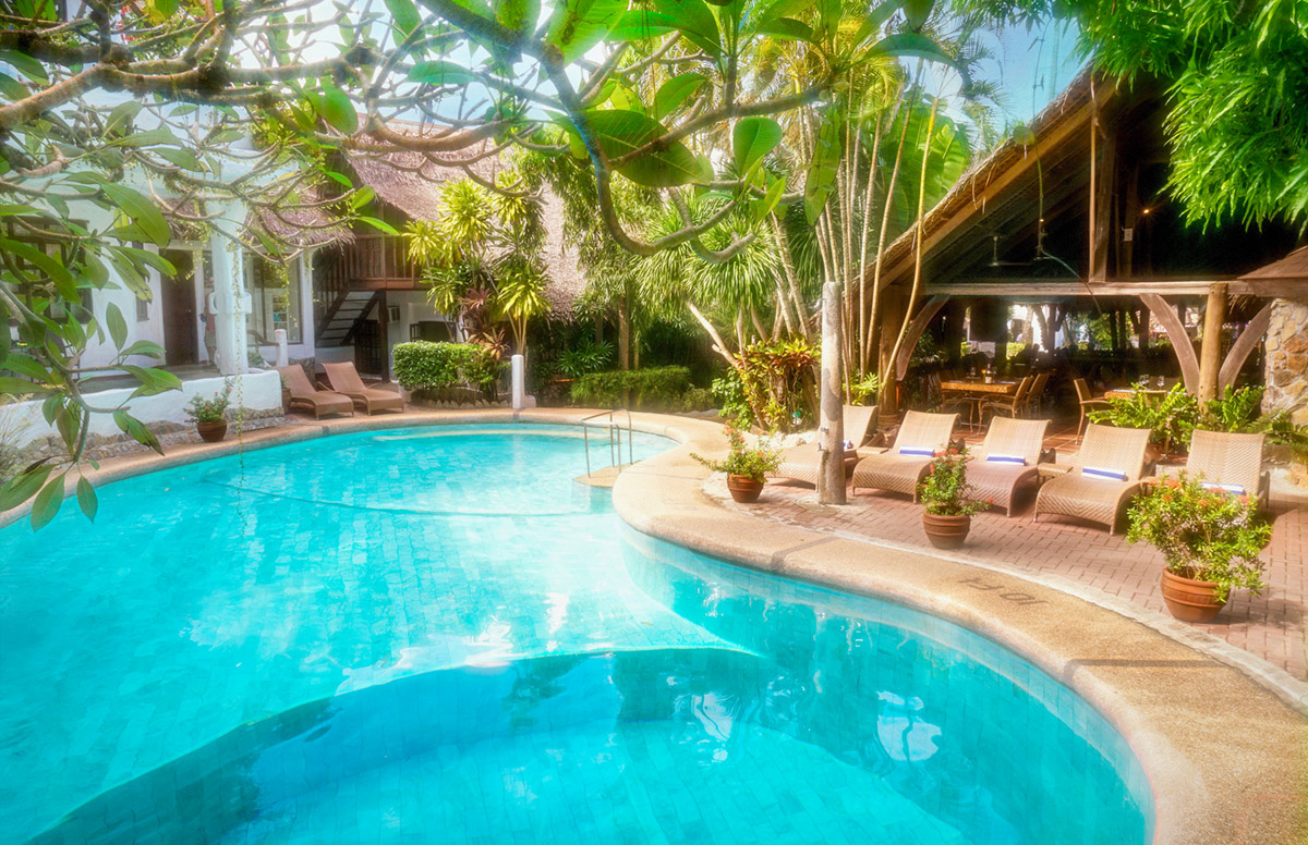 Swimming pool at Atlantis Puerto Galera resort in the Philippines