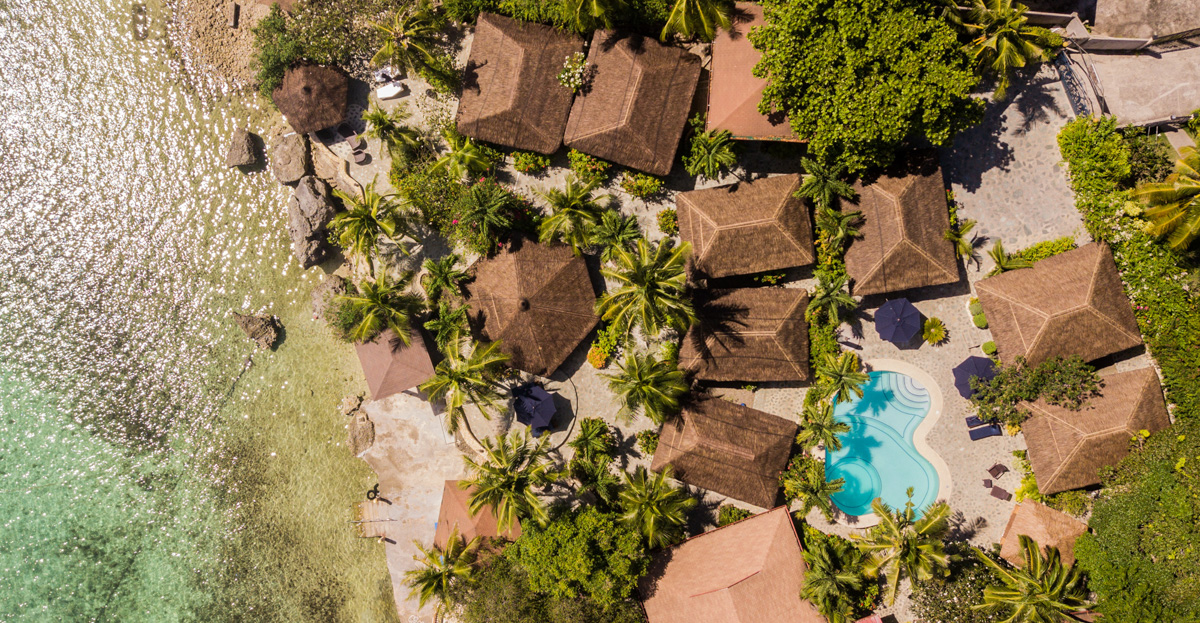 Aerial of Magic Island Resort in the Philippines