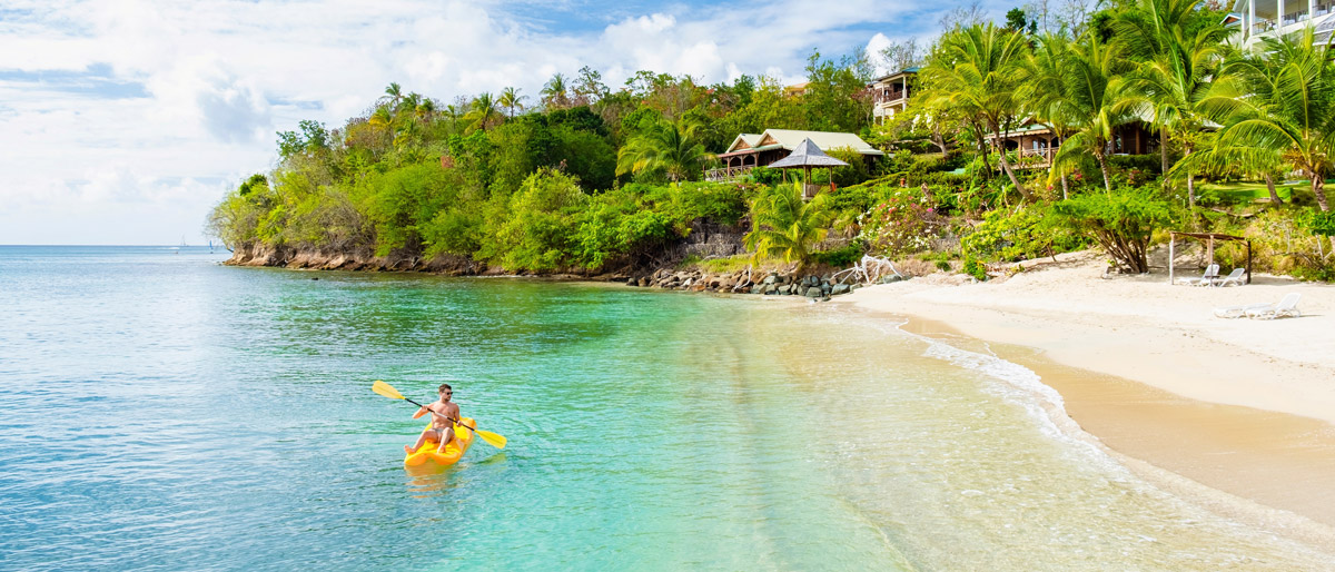 Kayking in St Lucia, the Caribbean