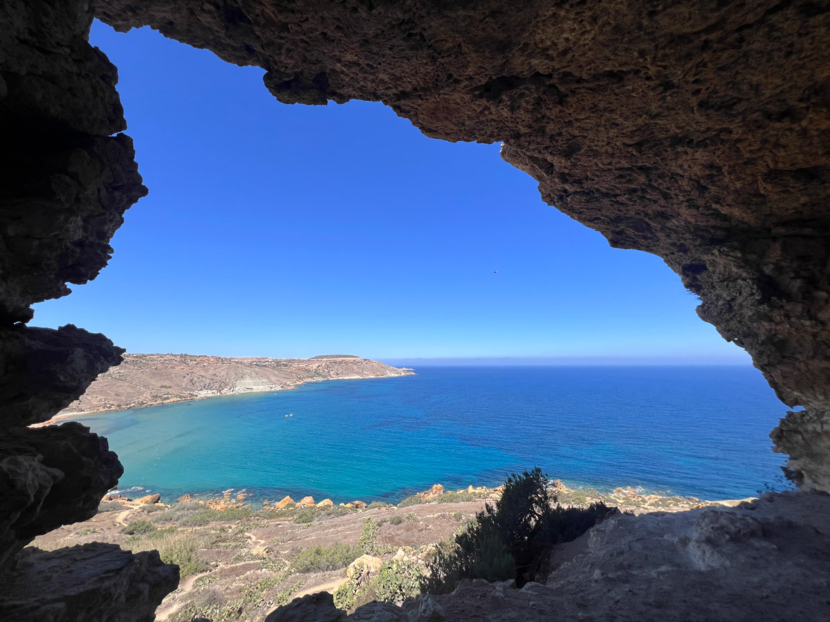 View from a cave in Gozo. Image by Jo Charter