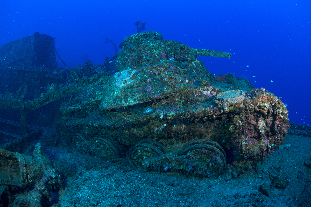 Tank wreck in Truk Lagoon