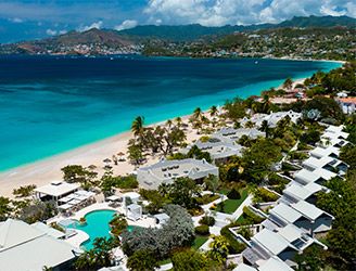 Aerial of Spice Island Beach Resort in Grenada