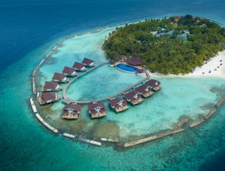 Aerial shot of Elaidhoo Maldives by Cinnamon resort