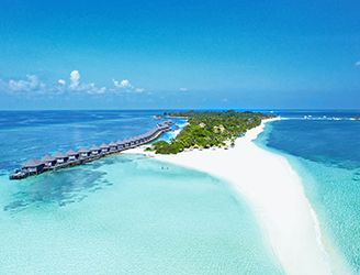 Aerial of Kuredu Resort & Spa in the Maldives