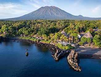 Aerial of Alam Batu Resort in Bali, Indonesia