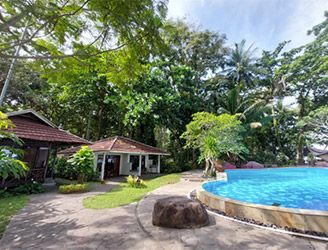 Poolside cottage at Murex Manado in Indonesia