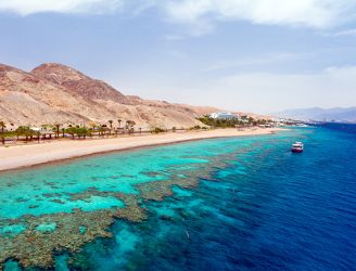 Coastline and coral reef in Egypt