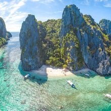 Aerial of Coron in Palawan, the Philippines