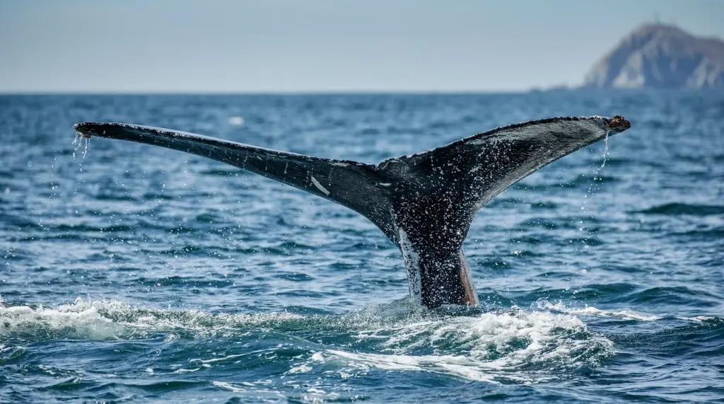 Humpback whale tail in Socorro Island, Mexico