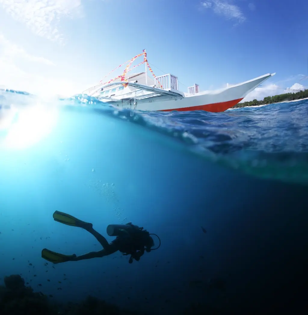 Liveaboard & diver in the Philippines