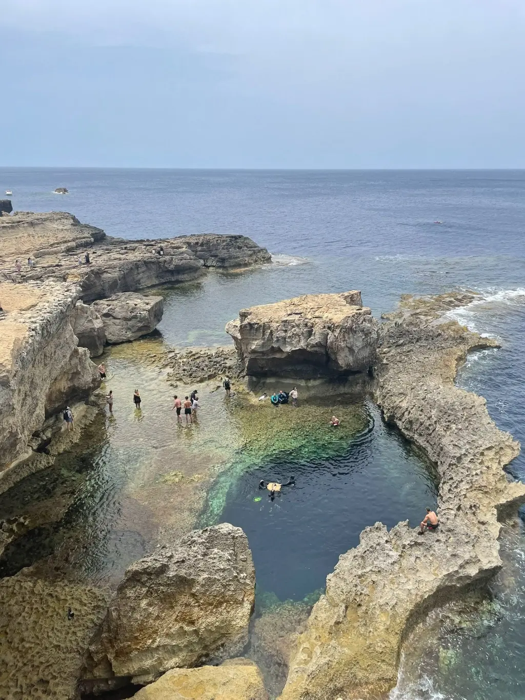 Looking down to Blue Hole in Gozo
