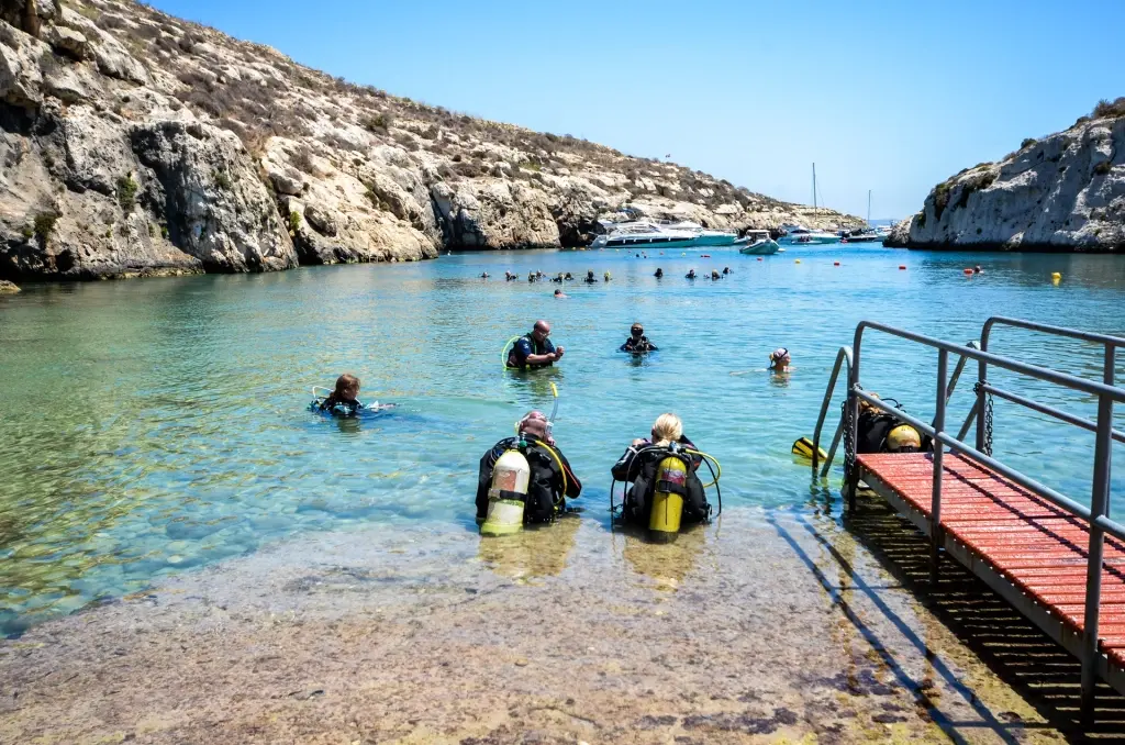 Shore diving in Gozo