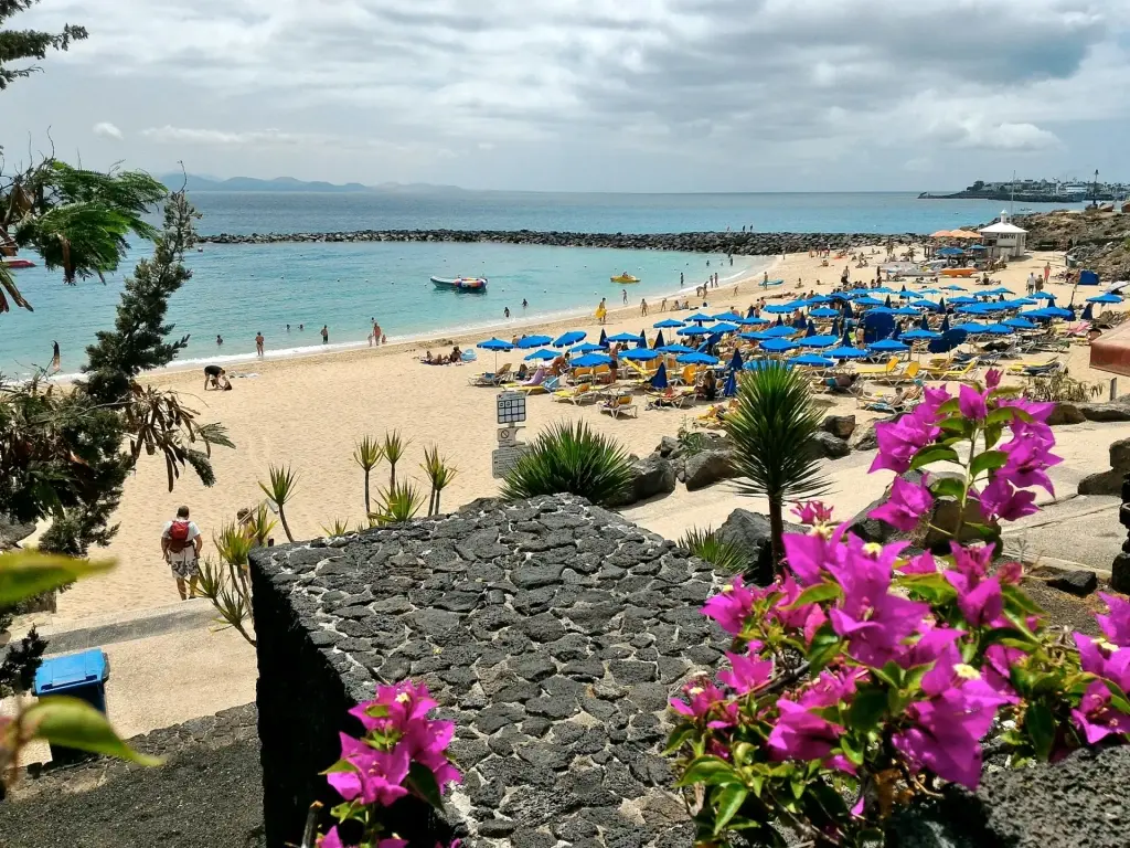 Playa Dorada beach in Lanzarote, the Canary Islands