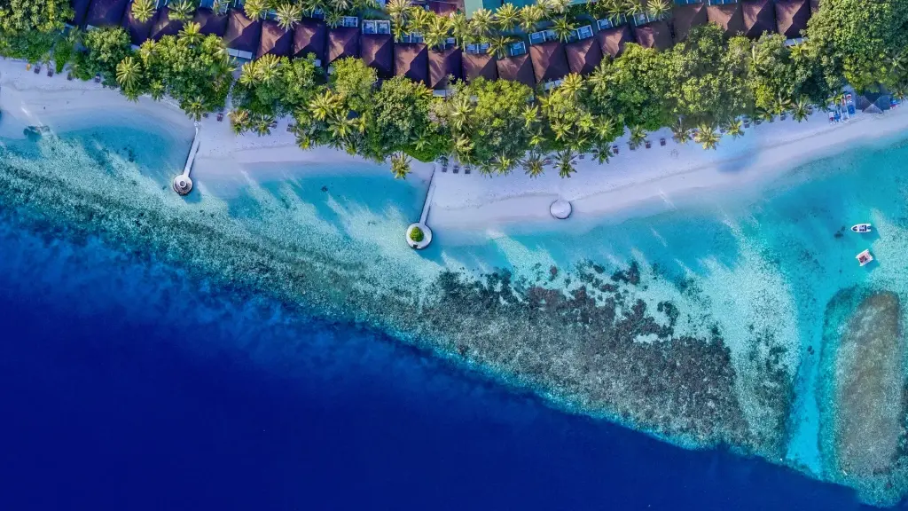 Aerial of Lily Beach Resort & Spa in the Maldives
