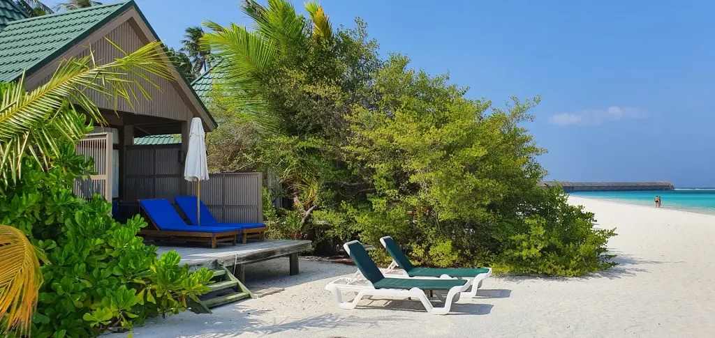 Beach near Meeru Island Resort & Spa in the Maldives.