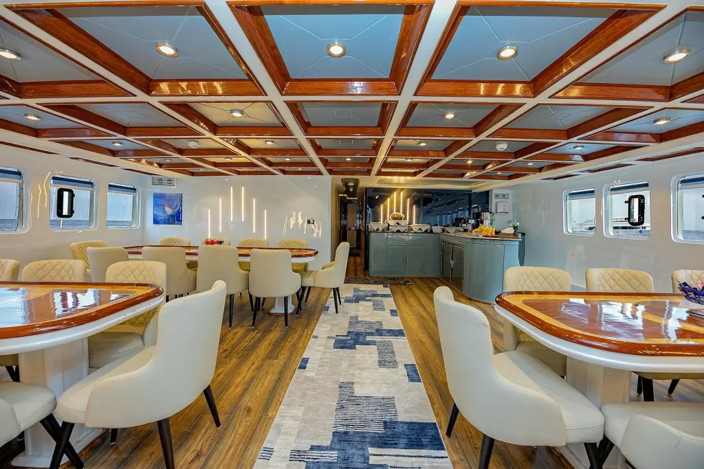 Restaurant on board Emperor Superior Liveaboard in the Red Sea, Egypt