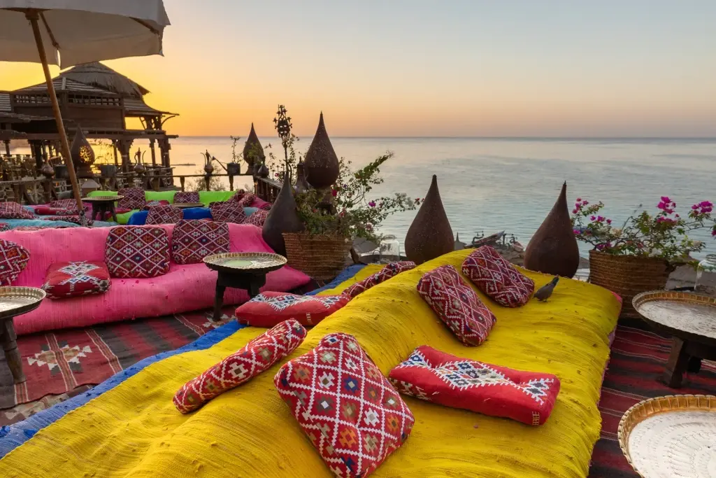 Arabian cafe in Ras um el Sid, Egypt