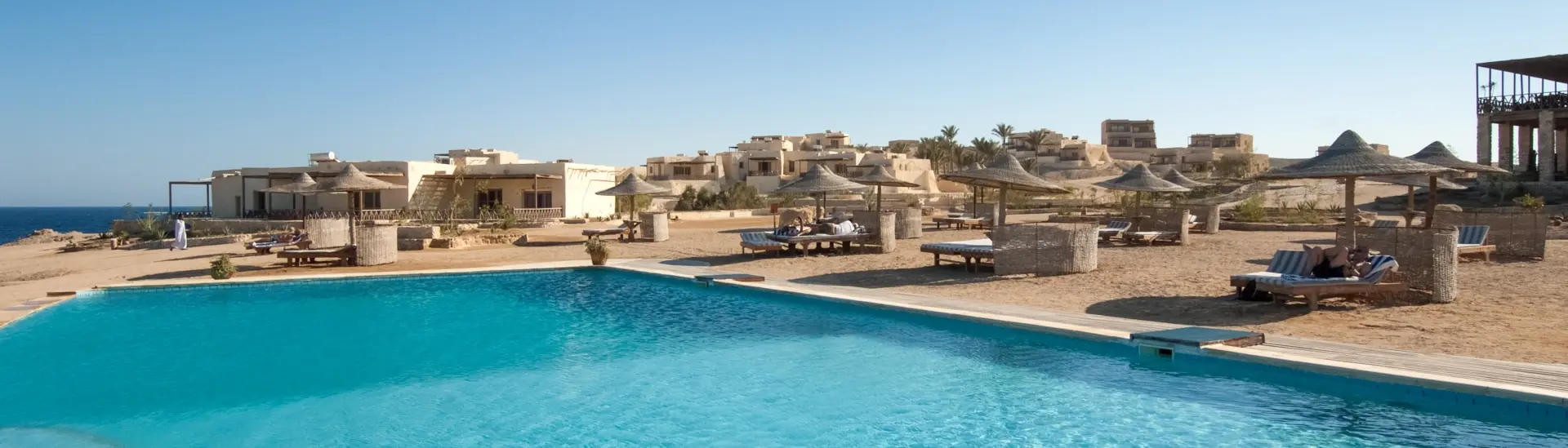 Swimming pool at Oasis Dive Resort in Marsa Alam, Egypt