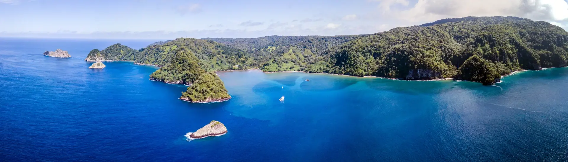 Panorama of Cocos Island in Costa Rica