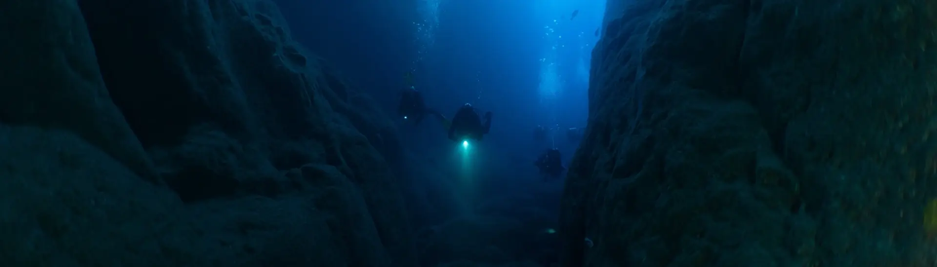 Cave divers in the Azores