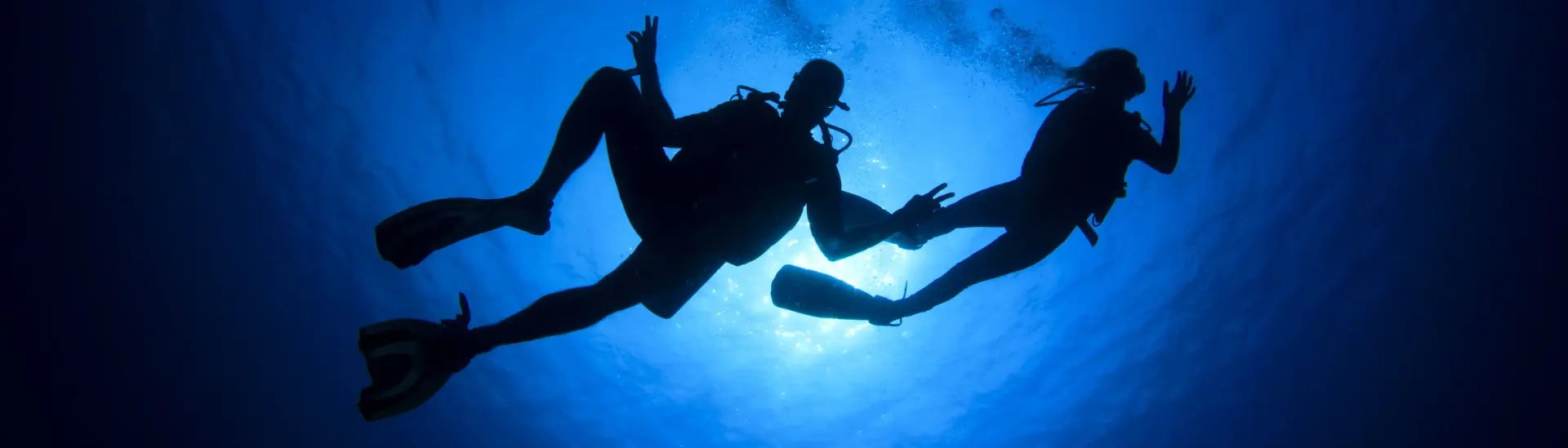 Pair of divers underwater