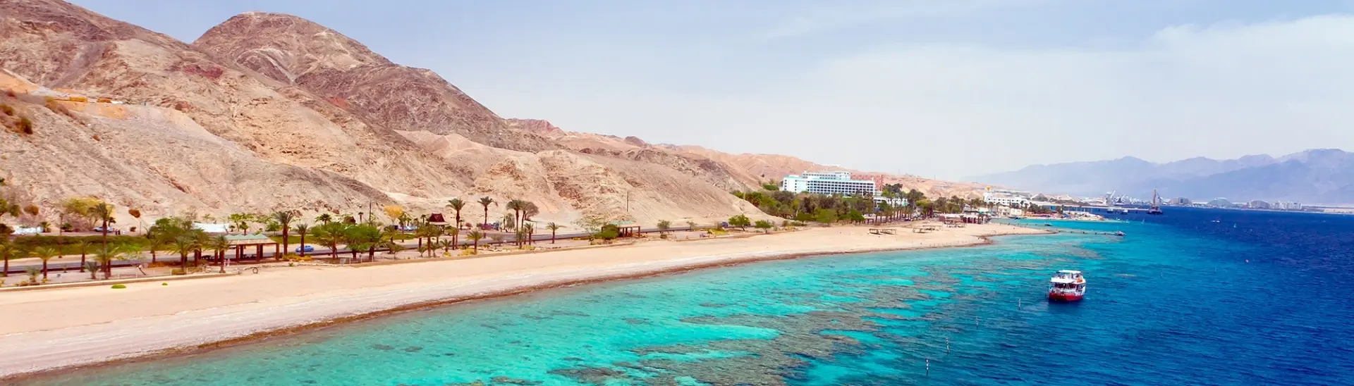 Panorama of the Red Sea coastline in Egypt