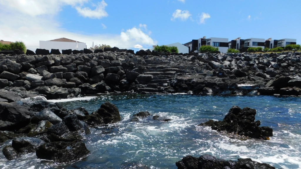 Natural pool at Baia da Barca in the Azores
