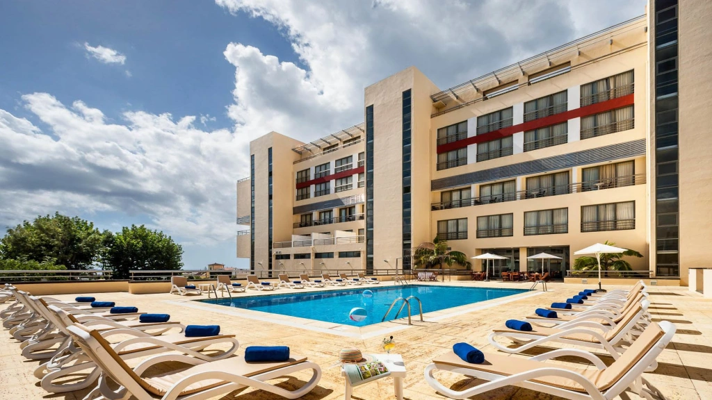 Outdoor swimming pool at Sao Miguel Park Hotel in Ponta Delgada the Azores