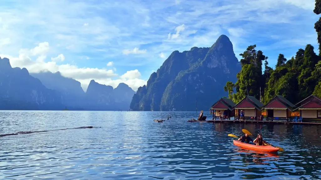 Kayaking in Cheow Lan Lake, Thailand