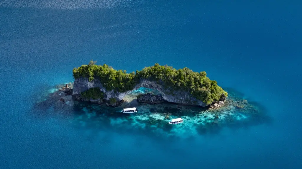 Aerial of Rock Island in Koror, Palau