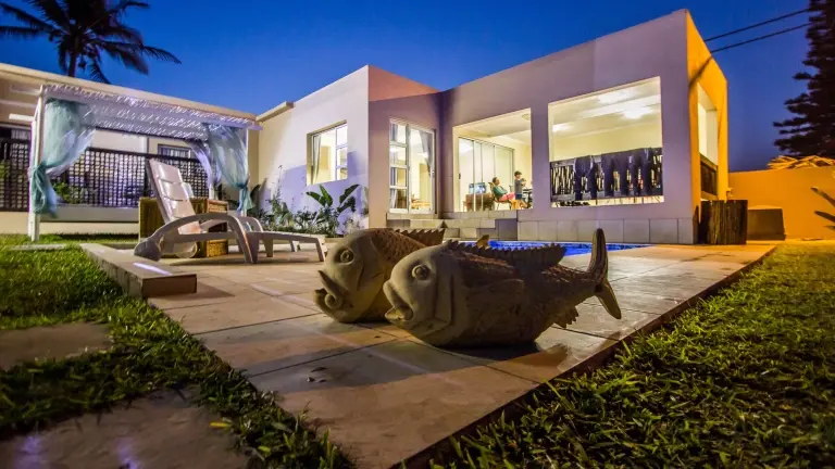 Deck area at Scuba Addicts Resort in Mozambique