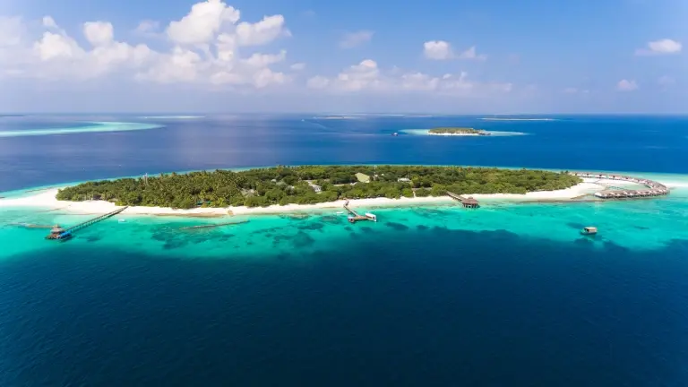 Aerial of Reethi Beach in the Maldives