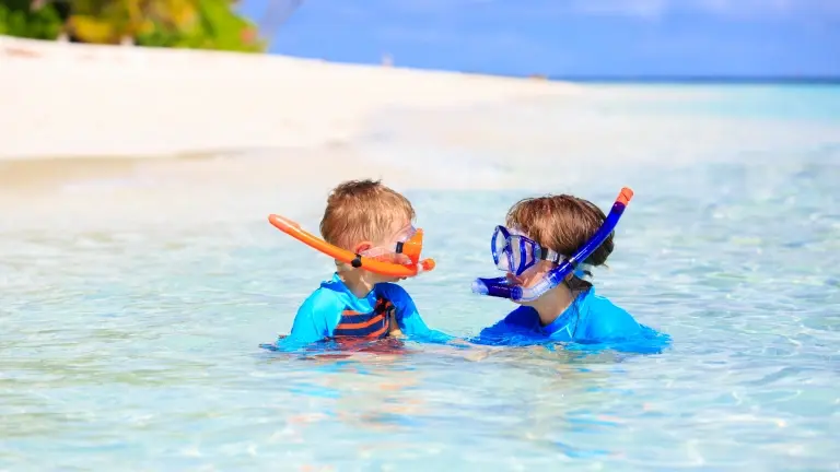 Mother & son snorkelling