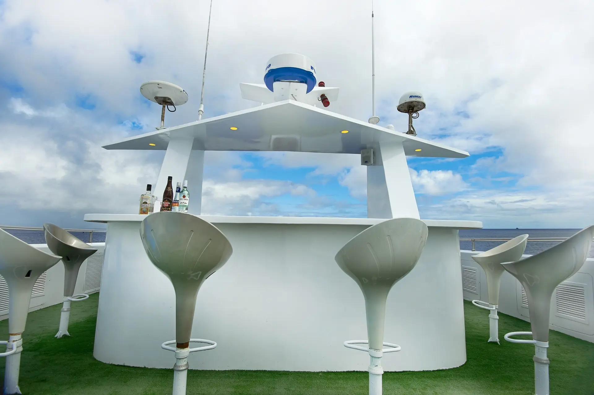 Bar on the sun deck, MV Galápagos Master, Galápagos