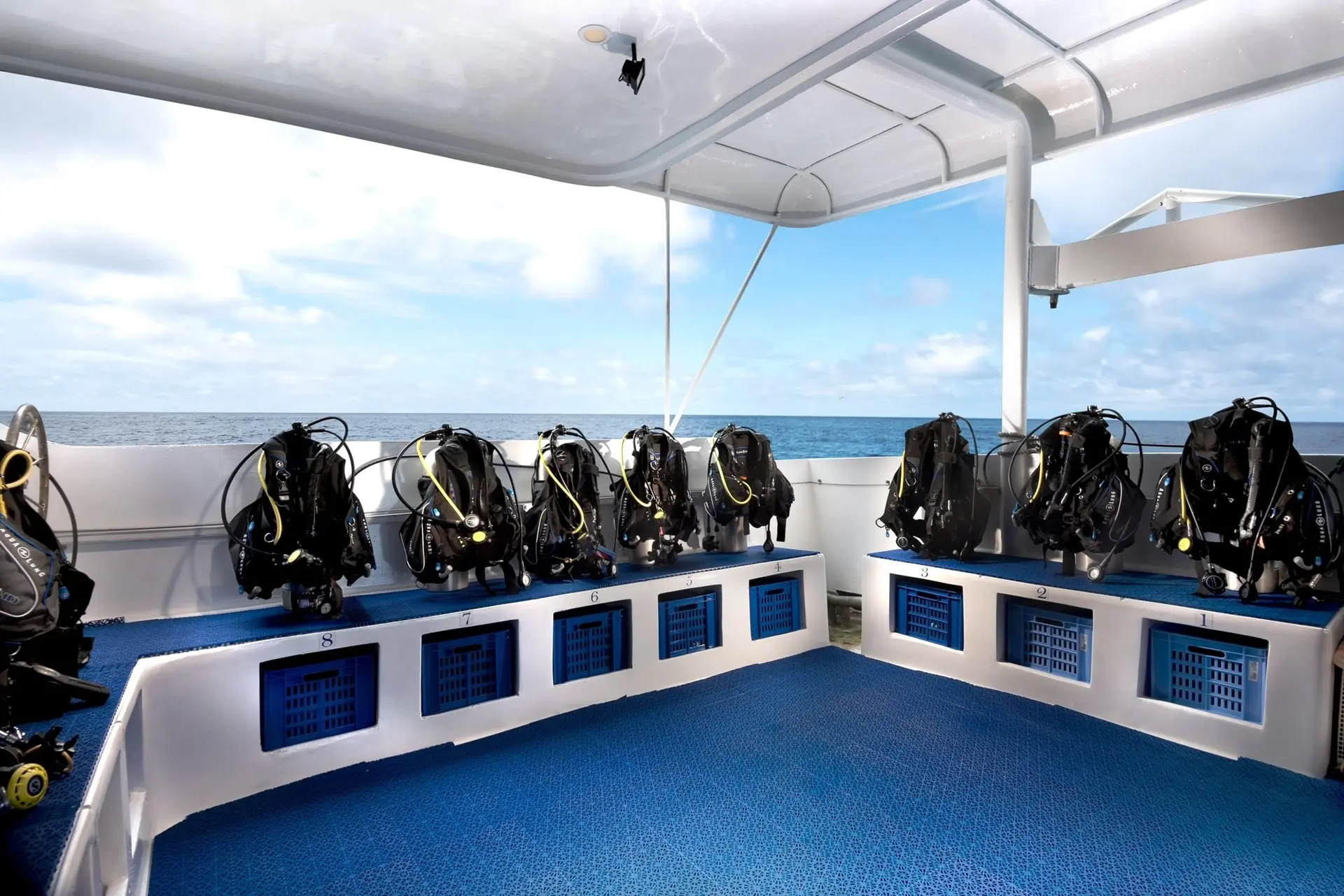 Dive deck on MV Galápagos Master, Galápagos