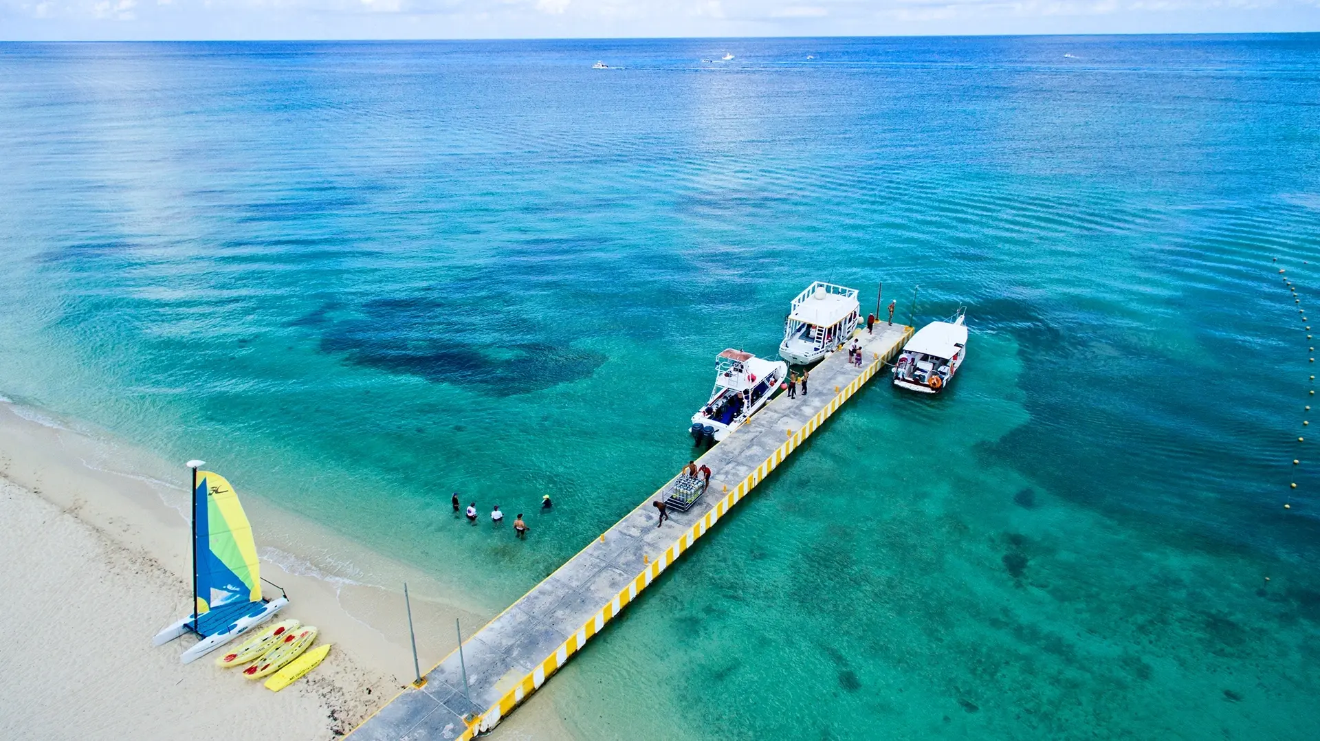 Aerial of the jetty at Allegro Cozumel Resort in Mexico