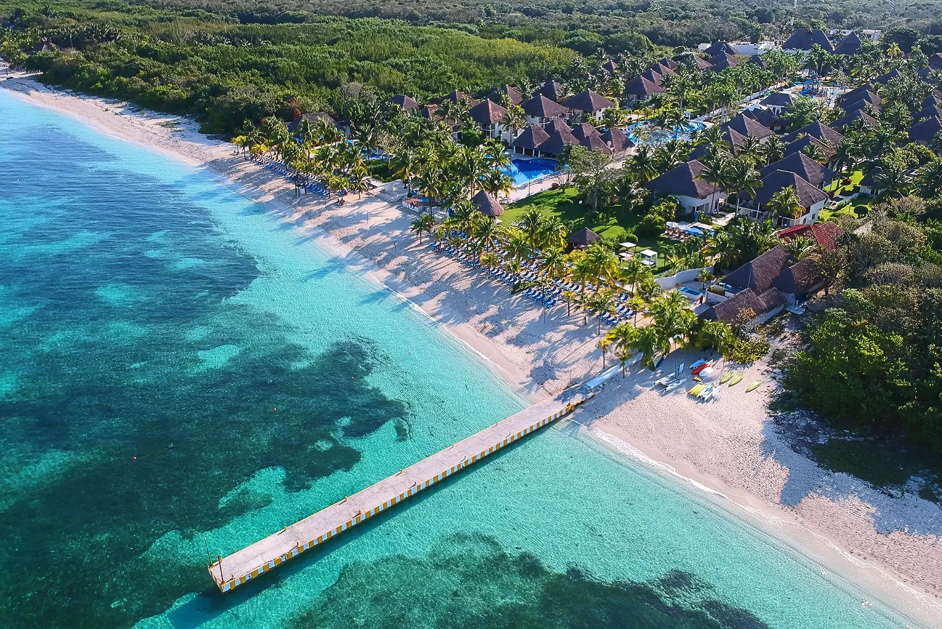Aerial of the jetty at Allegro Cozumel Resort in Mexico