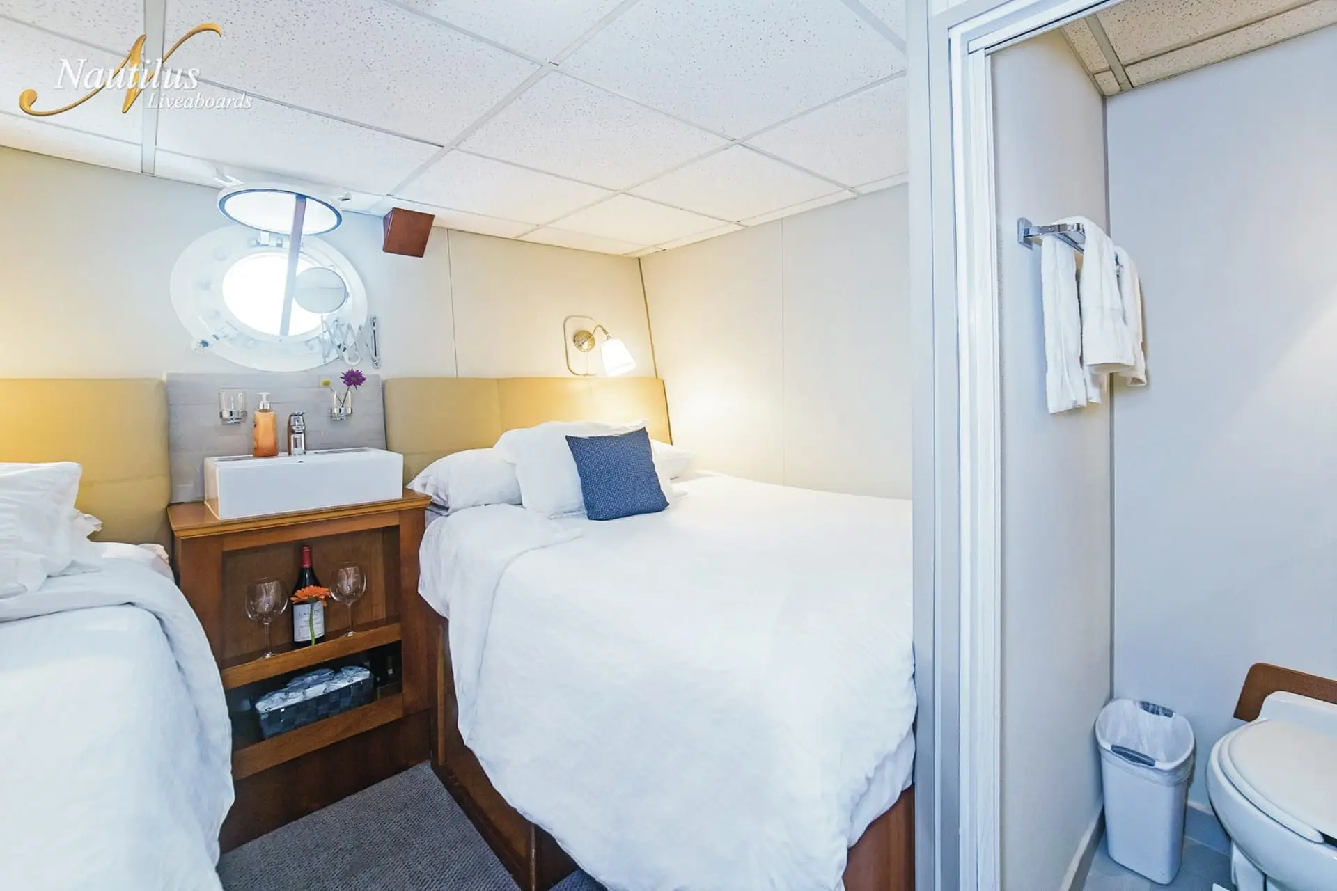 Stateroom on board Nautilus Explorer liveaboard in Mexico