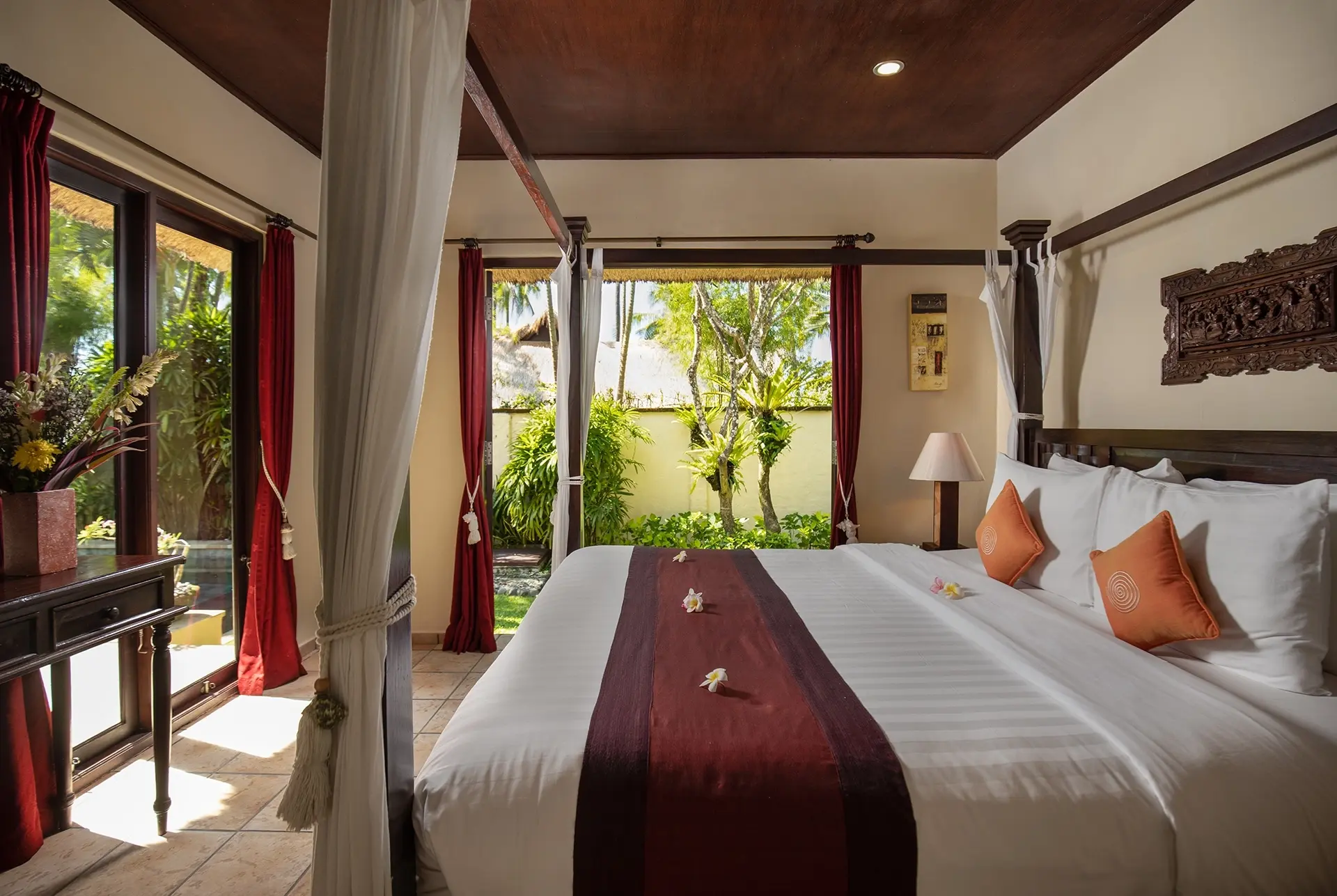 Double bedroom at Alam Anda Ocean Front Resort & Spa in Bali, Indonesia