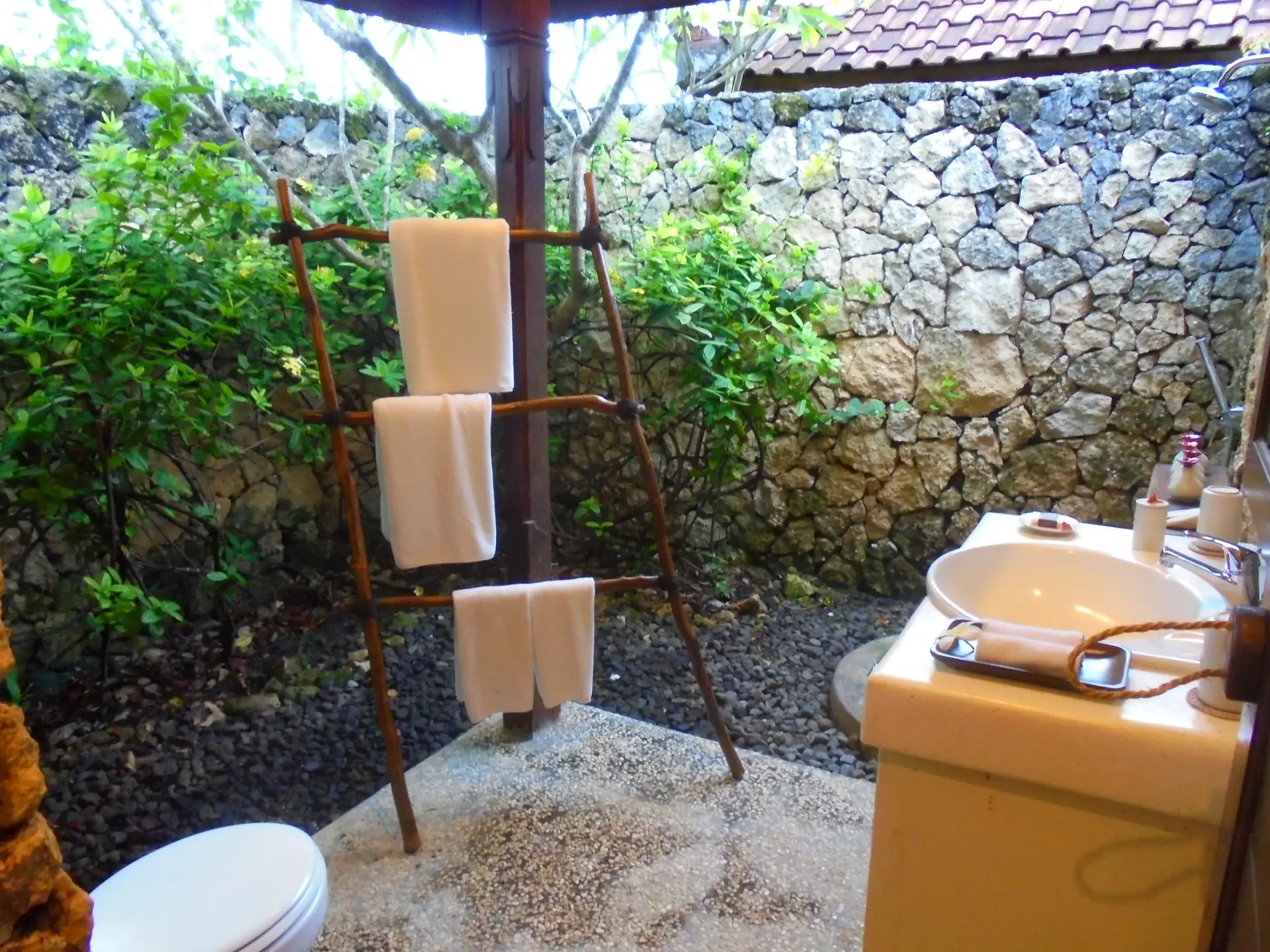 Garden room bathroom at Naya Gawana Resort & Spa in Bali, Indonesia