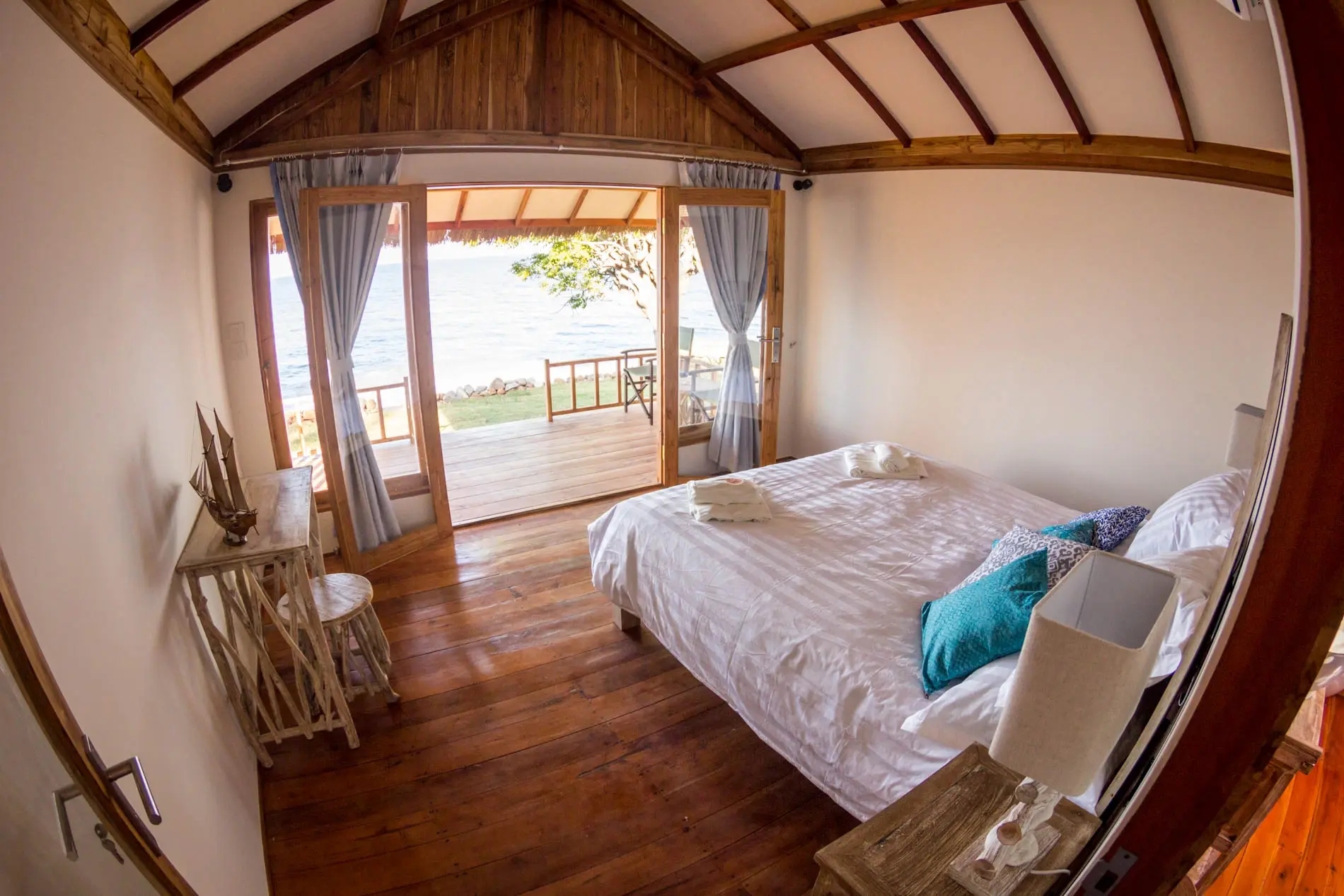Double bedroom at Kalimaya Dive Resort in Komodo National Park, Indonesia