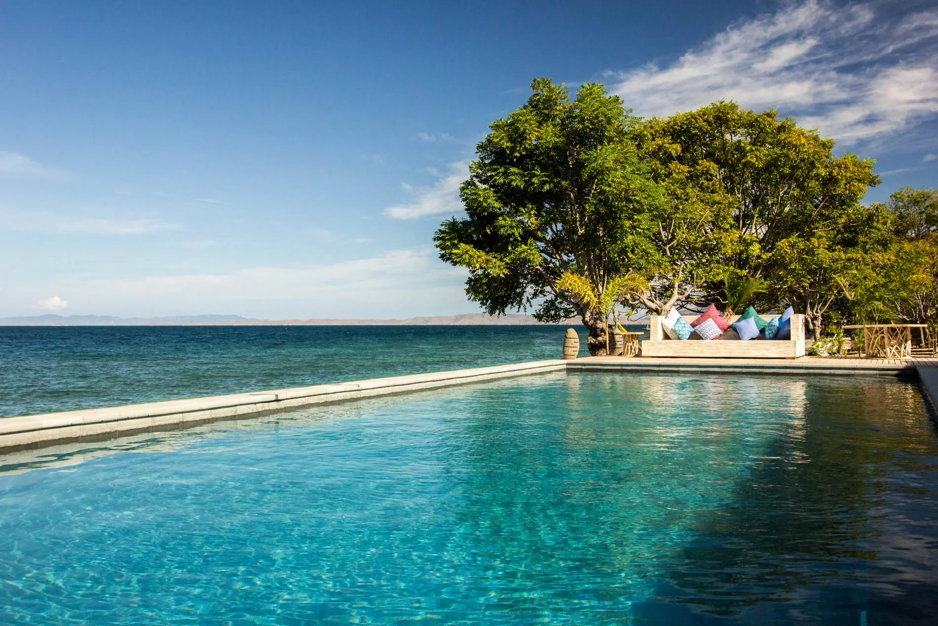 Swimming pool at Kalimaya Dive Resort in Komodo National Park, Indonesia