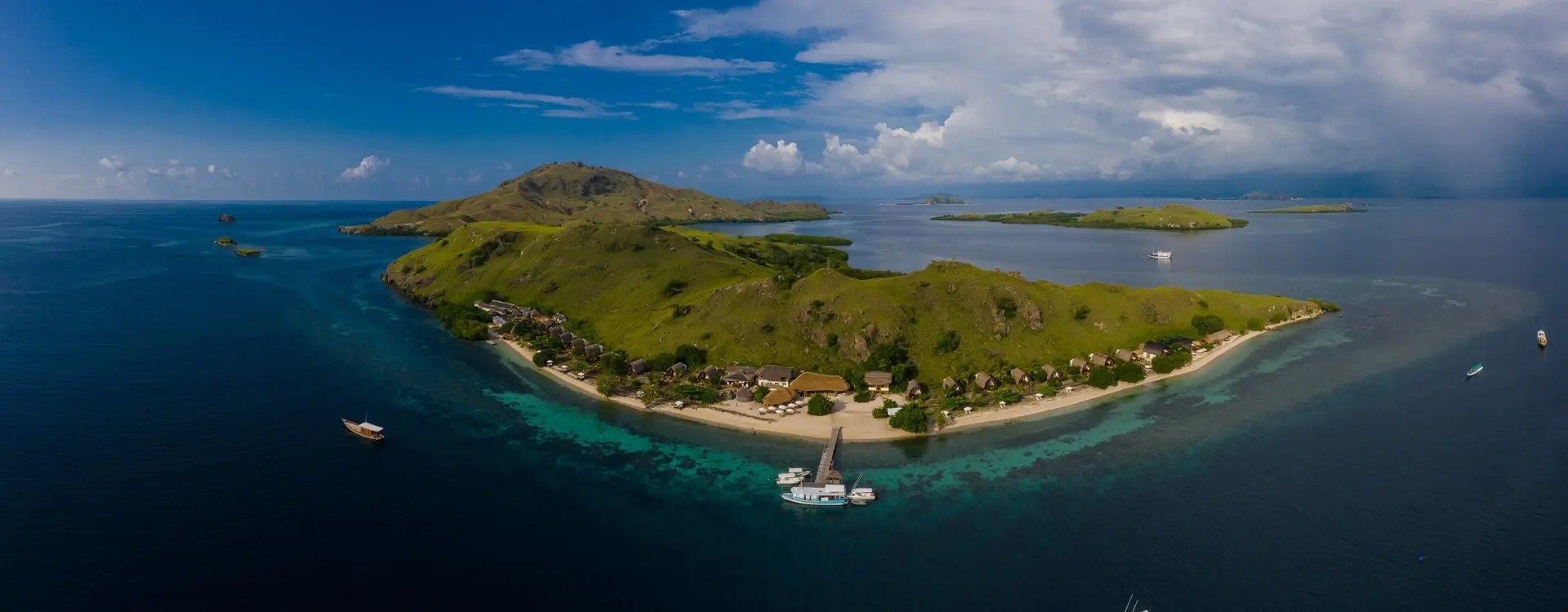 Panorama of Komodo Resort in Komodo National Park, Indonesia