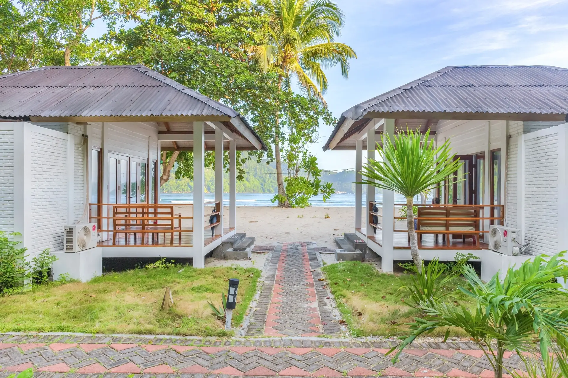 Oceanfront cottage at White Sands Beach Resort in Lembeh, Indonesia