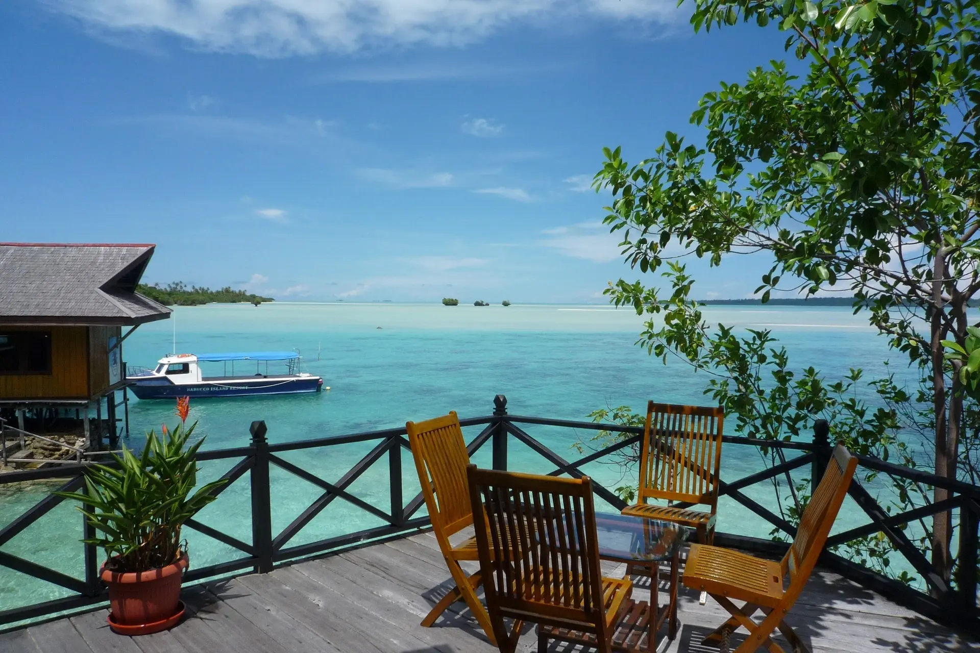 Bar & restaurant at Nabucco Island Resort in Maratua, Indonesia