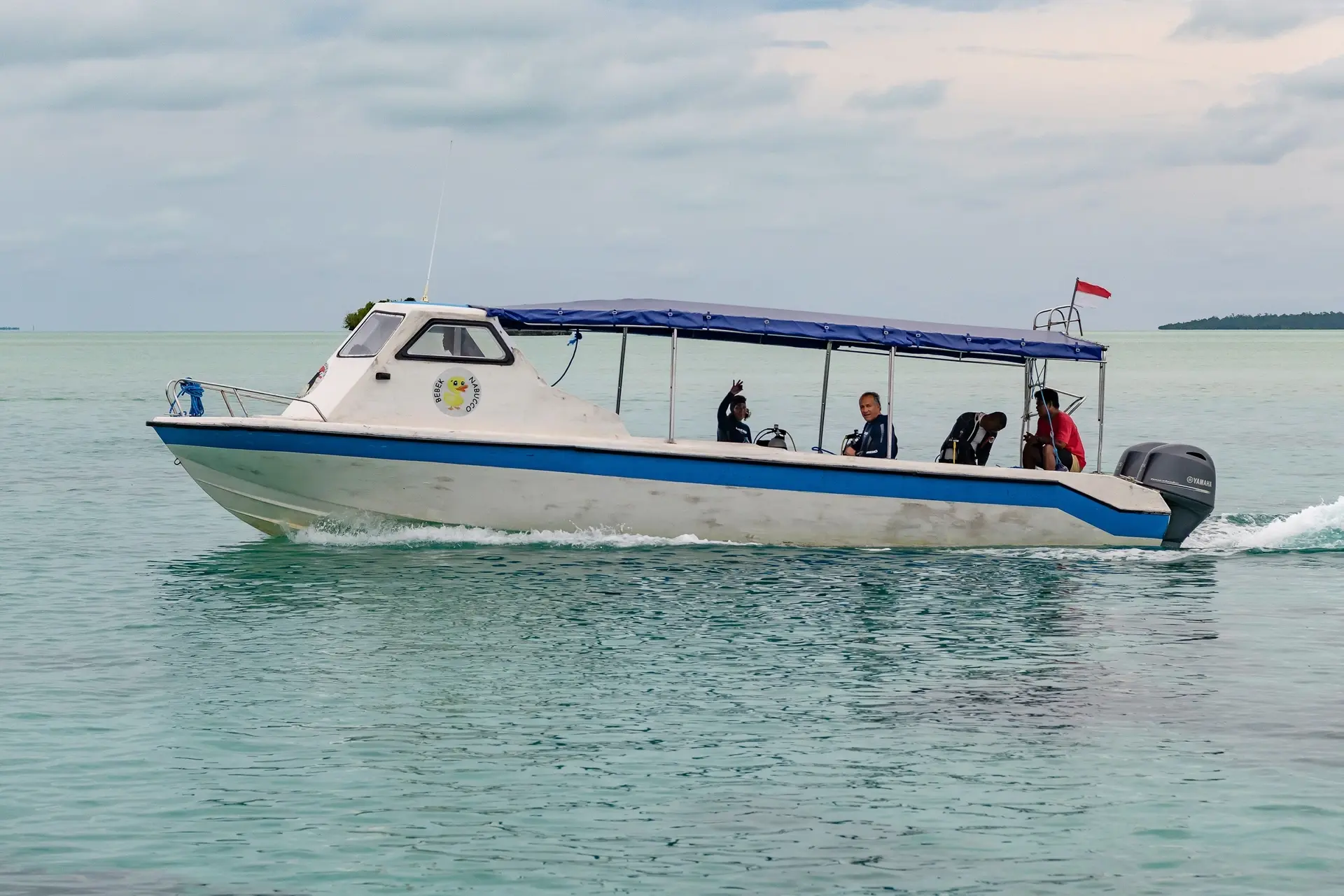 Dive boat at Nabucco Island Resort in Maratua, Indonesia