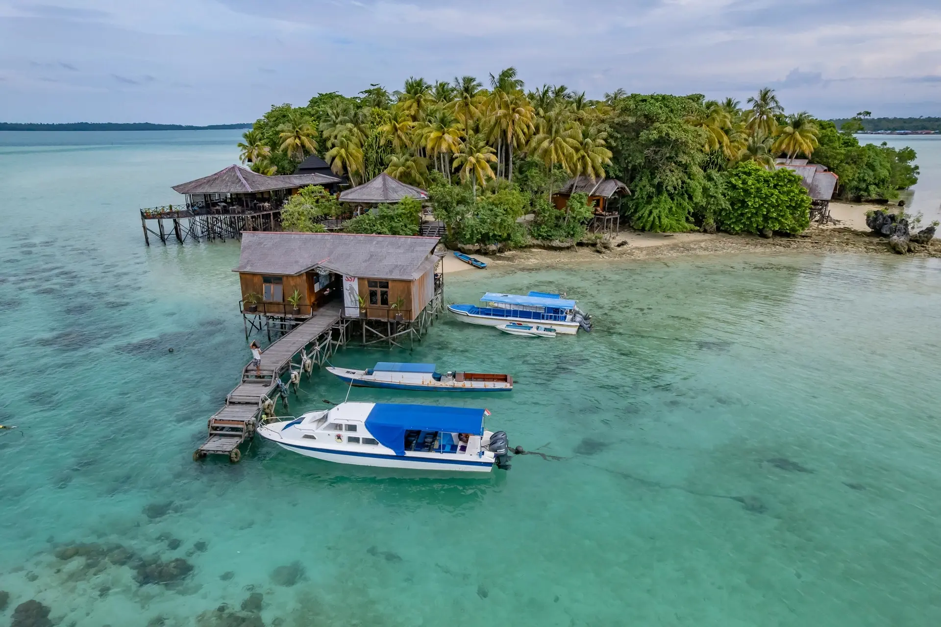 Jetty at Nabucco Island Resort in Maratua, Indonesia