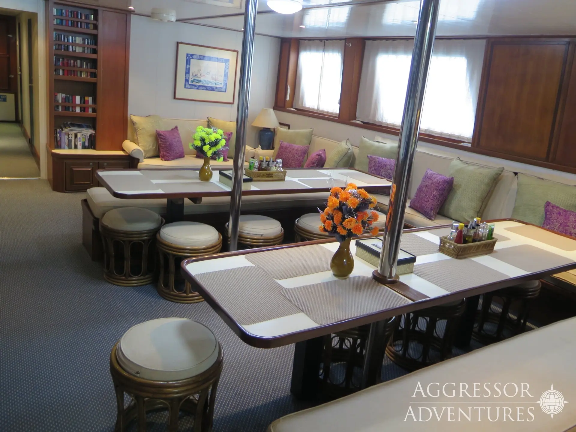 The saloon on Raja Ampat Aggressor.